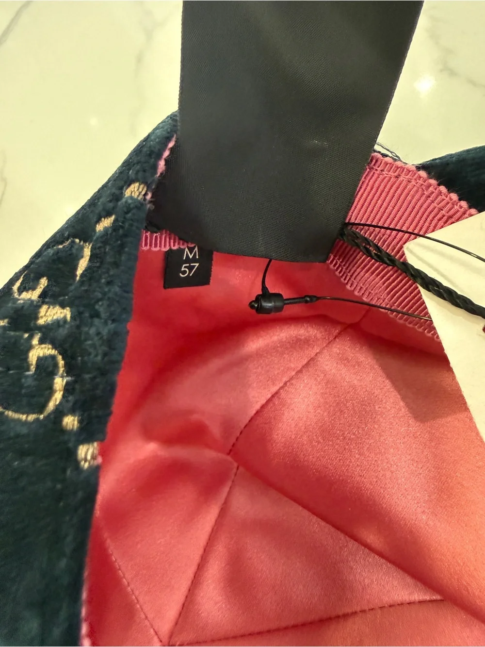 Gucci GG Logo Velvet Baseball Hat